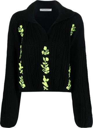Philosophy di Lorenzo Serafini long-sleeve cable-knit jumper - women - Virgin Wool - 40 - Black