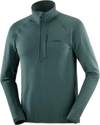 Salomon Essential Lightwarm Half Zip Fleecepullover für Herren | blau