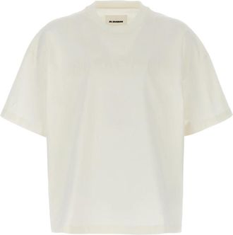 Jil Sander Logo T-Shirt - Heren - T-shirts - Wit - L - Katoen - Tops
