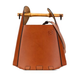 Loewe Font Tote Bamboe Handvat Tas