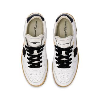 Philippe Model Glitter-Embellished Calf Leather Sneakers - White