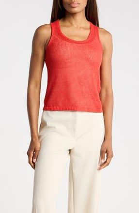 Vince Beachy Linen Open Stitch Tank in Scarlett at Nordstrom Rack, Size X-Small