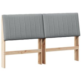 vidaXL Upholstered Headboard Light Grey 150 cm Solid Pine Wood vidaXL