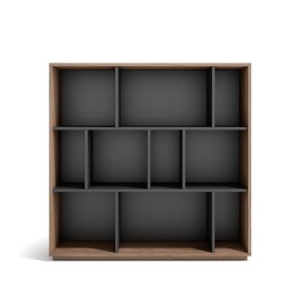 HERDASA Estanter&iacute;a Librer&iacute;a, Colecci&oacute;n Nack, Con 3 Niveles De Altura En Melamina Color Nogal Velmore-grafito