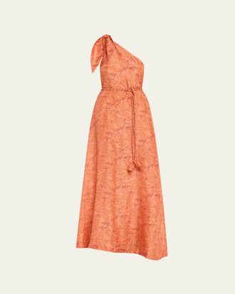 Hannah Art Wear Helena Floral Silk Asymmetric Gown