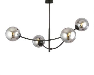 Wonderlamp Lámpara colgante estilo moderno con dos barras y 4 esferas grafito