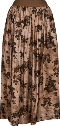 Uma Wang Womens Skirt Moulay Gillian Beige Floral Viscose