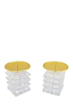 R16 Home Rococo Candle Sticks - Set of 2 in Clear/gold at Nordstrom Rack