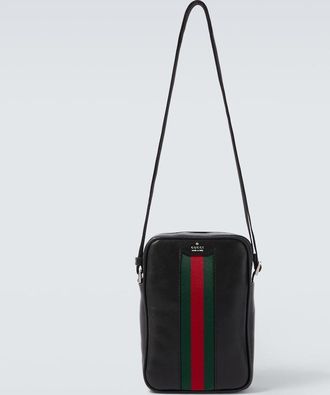 Gucci Web Trademark Mini leather crossbody bag