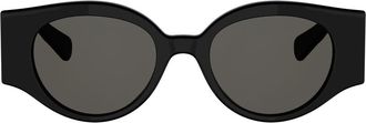 Celine Triomphe Stamp 50mm Butterfly Sunglasses in Shiny Black /Smoke at Nordstrom