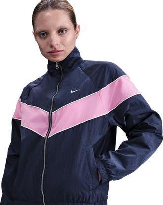 Nike Womens Windrunner Woven Full-Zip Jacket - Midnight Navy/Sail/Playful Pink Size XXL