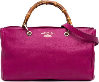 Gucci Pre-owned Womens Bamboo Top Handle Leather Bag - Fuschia - One Size