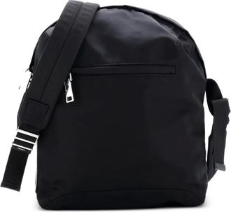 Prada Logo Patch Zip Messenger Bag Tessuto Medium crossbody bag - Zwart