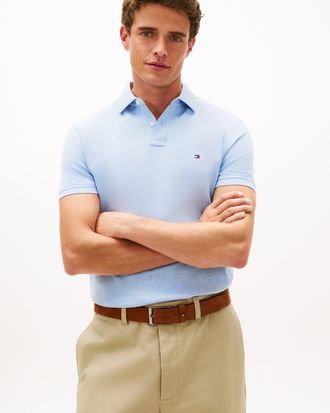 Tommy Hilfiger Mens 1985 Regular Fit Polo in Light Blue Cotton - Size X-Large