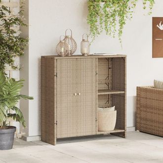Berkfield Home Storage Cabinet Beige 100x36x102 cm Rattan | Size: 100 x 36 x 102 cm