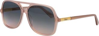 Chlo&eacute; Aviator Zonnebril - Dames - Accessoires - Beige - Maat: 57 MM