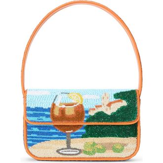 Staud Tommy Beaded Shoulder Bag in Sunset Spritz at Nordstrom