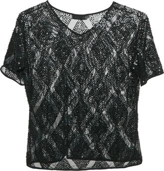 Valentino Top con paillettes - Nero