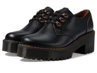 Dr. Martens Leona Lo Womens Shoes Black Vintage Smooth : UK 6 (US Womens 8) M, Leather