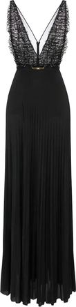 Elisabetta Franchi pleated maxi dress - Black