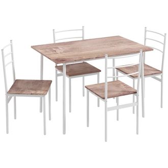 HOMCOM Conjunto de comedor 110x70x75 cm blanco