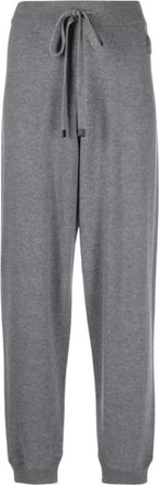 Moncler Broeken, Heren, Grijs, S, Wol, Logo Patch Grijze Joggingbroek