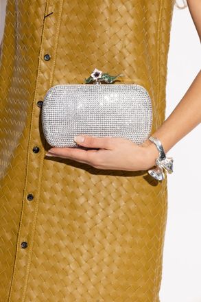 Bottega Veneta Clutch Bag Knot, Womens, Silver