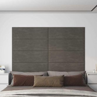 vidaXL Paneles De Pared 12 Uds Terciopelo Gris Oscuro 90x30 Cm 3,24 M&sup2; Vidaxl