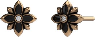 John Richmond Bloemige oorknopjes met een diamanten accent - Dames - Oorbellen - Geel - ONE Size - Accessoires