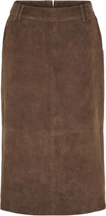 Notyz Skirts - Dames - Leren & Su&egrave;de rokken - Bruin - L - Rokken