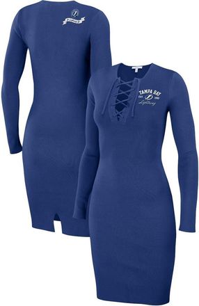 WEAR by Erin Andrews Womens WEAR by Erin Andrews Blue Tampa Bay Lightning Lace-Up Dress at Nordstrom, Size Xx-Large
