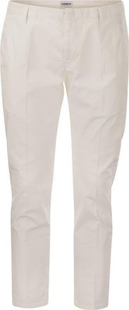 Dondup Mens Alfredo - Slim-fit Cotton Trousers - Ivory - Size 36 (Waist)