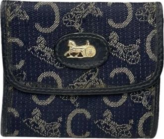 Celine Pre-owned Cotton Wallet - Dames - Vintage Accessoires - Blauw - ONE Size - Katoen - Vintage