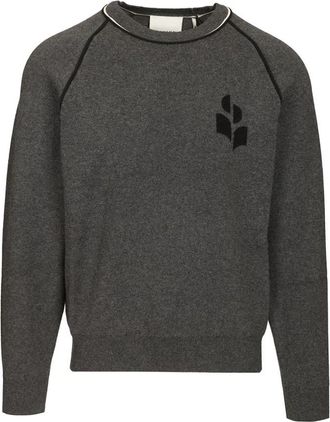Isabel Marant Evans Sweater - Heren - Ronde hals truien - Grijs - M - Katoen - Truien & Vesten