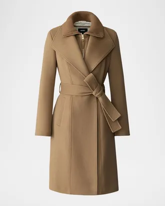 Mackage Norita-Z Wool Wrap Coat with Removable Bib