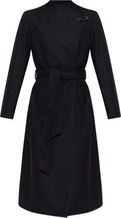 AllSaints Riley jas met ceintuur - Zwart