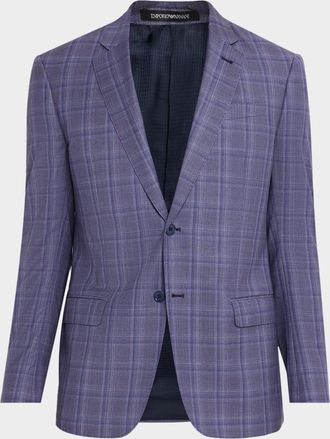 Emporio Armani Windowpane Plaid Wool Sportcoat