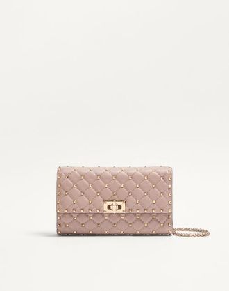 Valentino Garavani Borsa A Tracolla Rockstud Spike In Nappa Donna POUDRE UNI