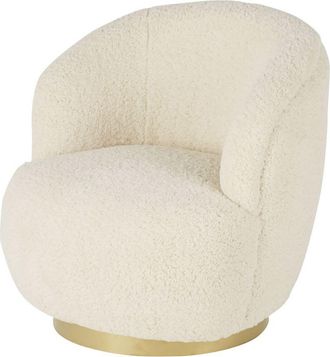 Maisons du monde Sill&oacute;n giratorio de piel sint&eacute;tica color crudo