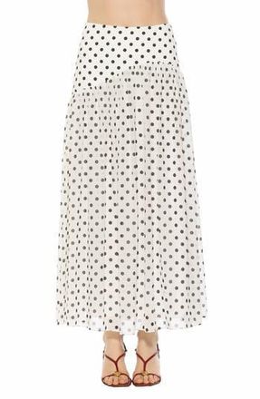Alexia Admor Eris Asymmetric Drop Waist Maxi Skirt in Ivory Polka at Nordstrom Rack, Size 10
