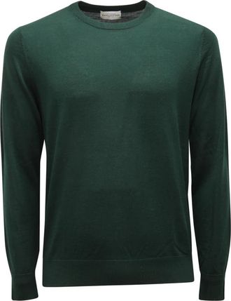 Ballantyne R Neck Pullover - Heren - Ronde hals truien - Groen - S - Wol - Truien & Vesten