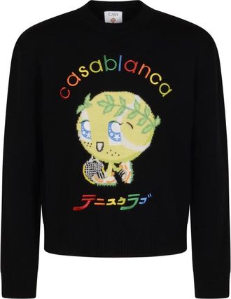 Casablanca Character Intarsia Crew - Heren - Ronde hals truien - Veelkleurig - S - Wol - Truien & Vesten