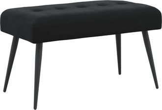 vidaXL Banco Con Tapicer&iacute;a Con Botones Negro 80 X 40 X 46 Cm Vidaxl
