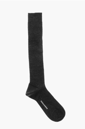 Dsquared2 Long Wool-Blend Ribbed Socks size 44-45