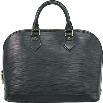 Louis Vuitton Alma Handbag Epi Leather Black Leather Handbag (Pre-Owned)