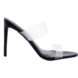 Steve Madden Clarabeth Heeled Sandal Black / Clear CLAR16S1-027 Womens