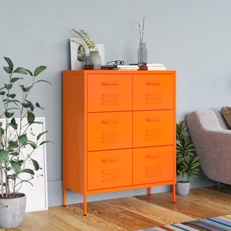 vidaXL Armario De Almacenamiento Acero Naranja 80x35x101,5 Cm Vidaxl