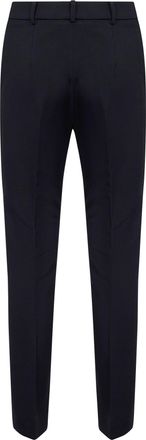 Max Mara Womens Navy Blue Stretch Wool Slim Trousers