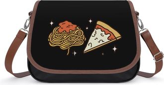 Generic Spaghetti And Pizza Fashion Womens Crossbody Bags Novelty Handbag Shoulder Bag Purse