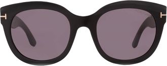 Tom Ford Tamara Smoke Oval Ladies Sunglasses FT1114 01A 54